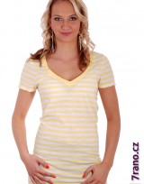 Dámské tričko Striped - Žlutá